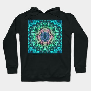 Dot Mandala Flower Blue Green and Pink Hoodie